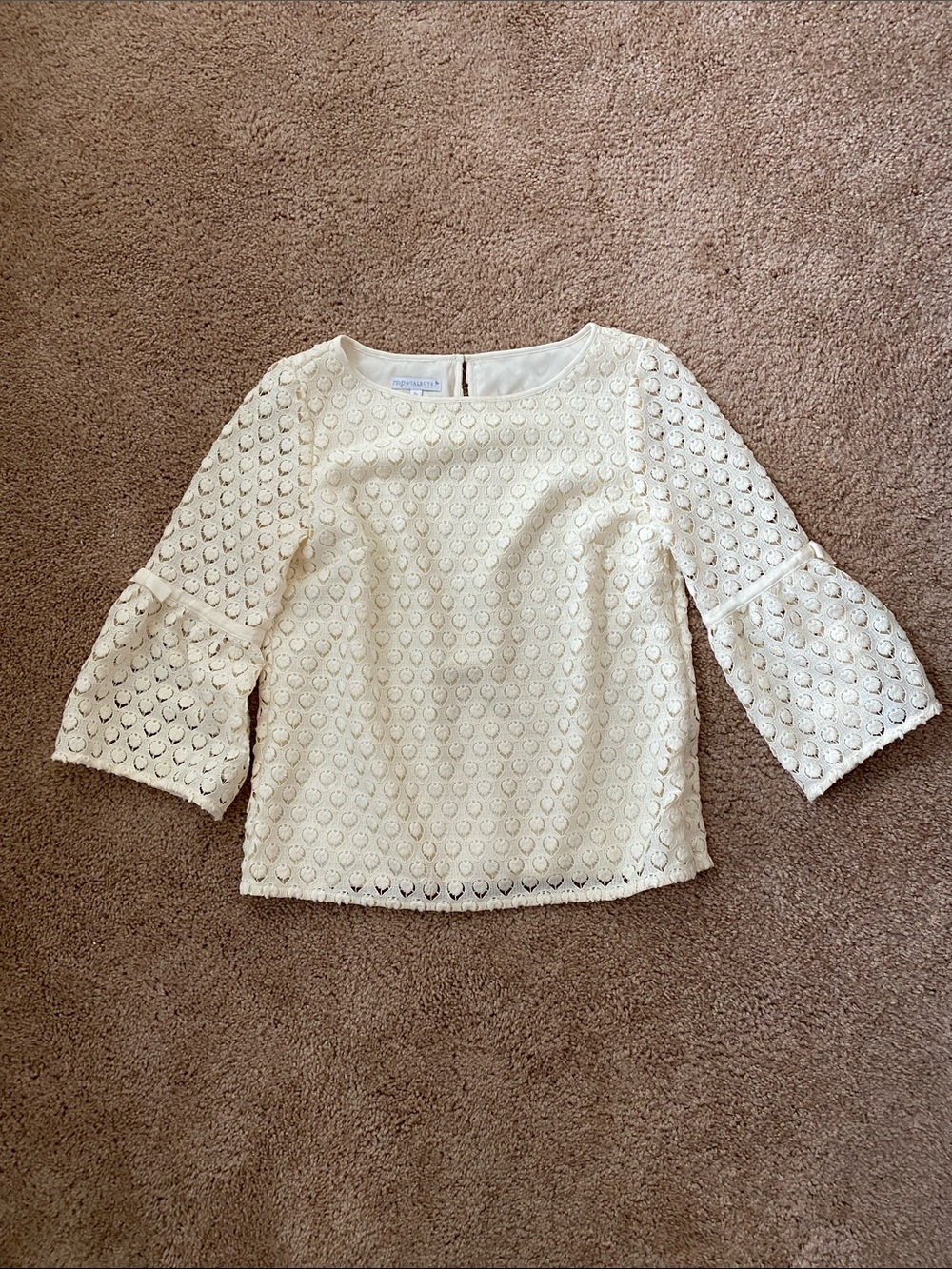 Talbots Ivory Eyelet Top